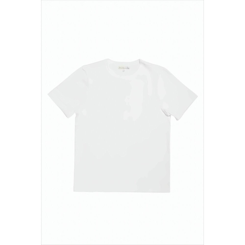 MERZ B. SCHWANEN Minimalist White Short-Sleeve T-Shirt with Crew Neckline
